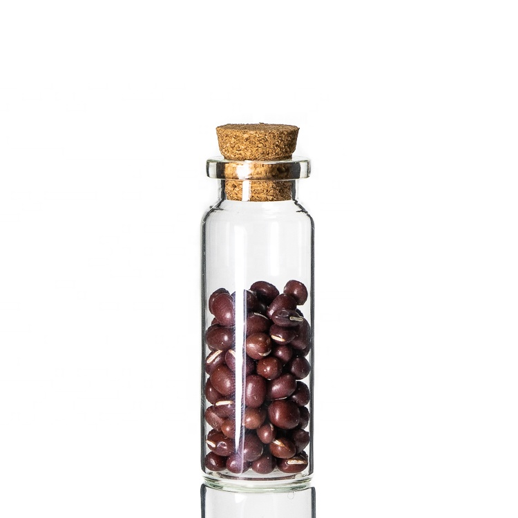 Small Clear Sample test Tube glass vials With wooden Cork stopper jars wishing bottle Glass