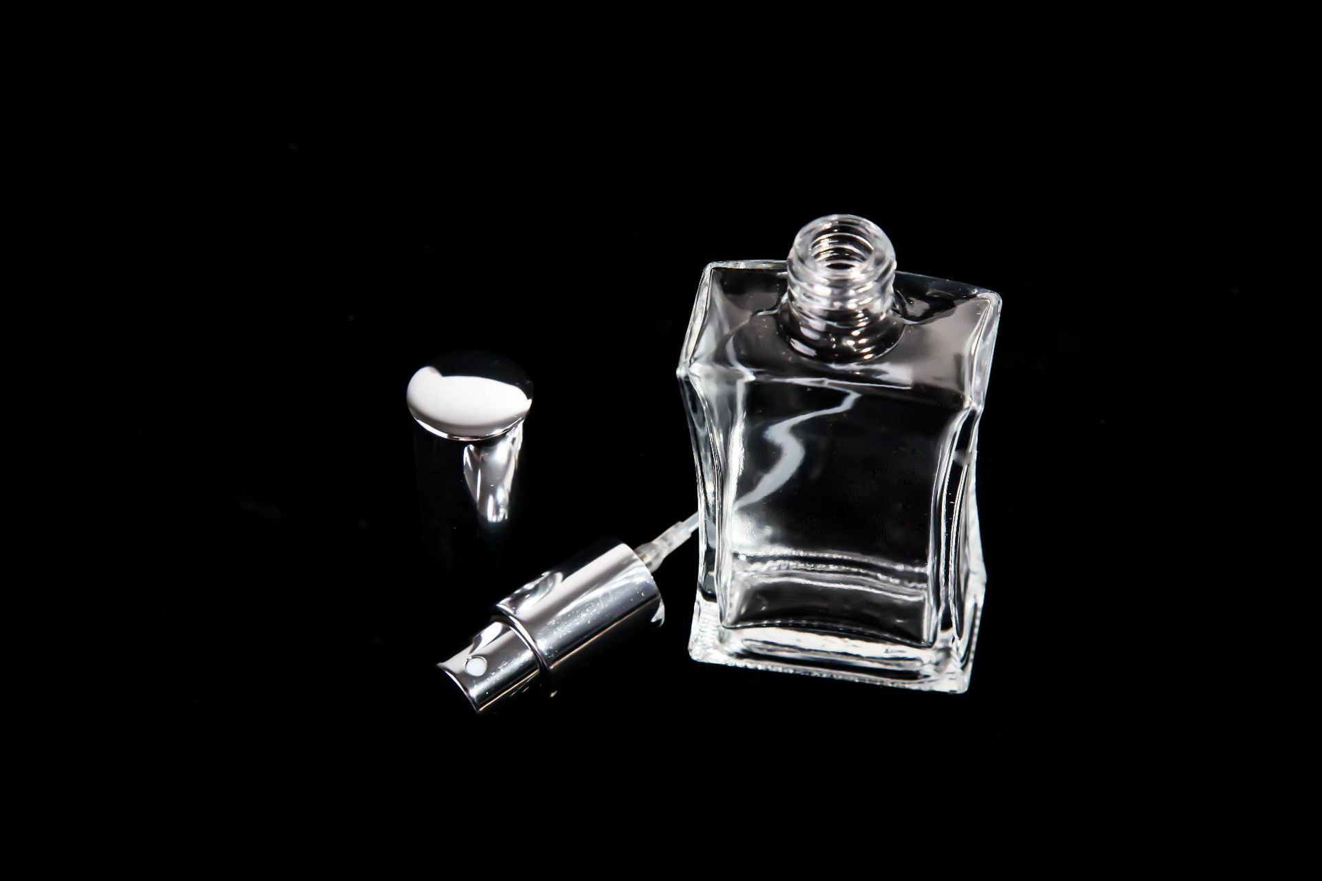 Small Clear rectangle 30 50 ml perfume glass bottle