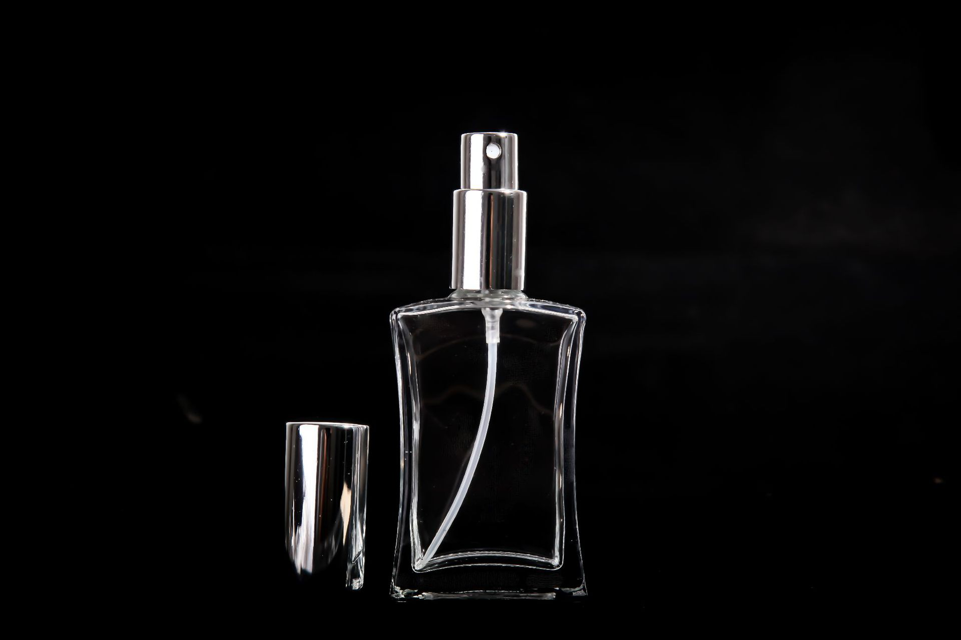 Small Clear rectangle 30 50 ml perfume glass bottle