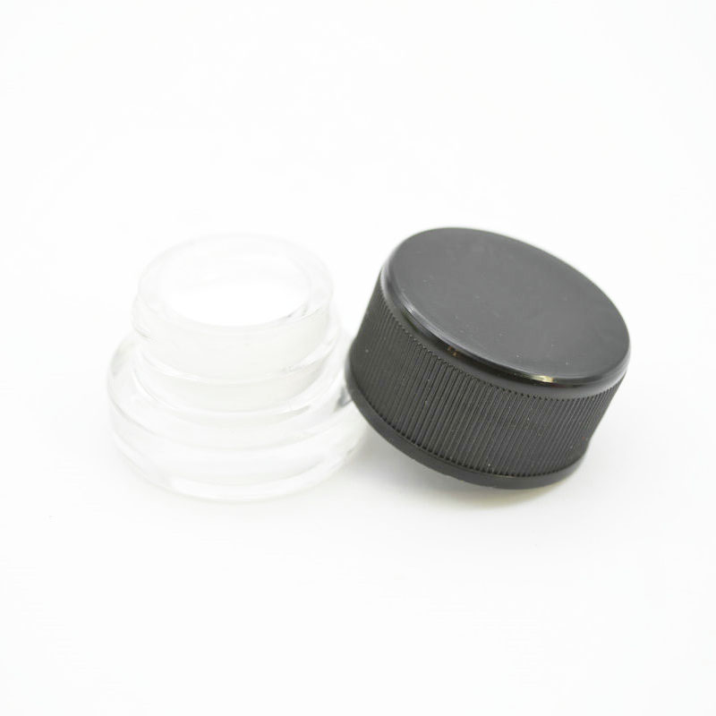 Small Container Cosmetic Eye Cream Clear Glass Jars with childproof Lid Round 3ml Glass Jars and Lids