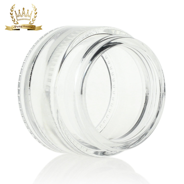 Small Container Cosmetic Eye Cream Frasco De Vidrio Frosted Clear Glass Jars with Aluminum Lid Round Frosted Glass Jars and Lids