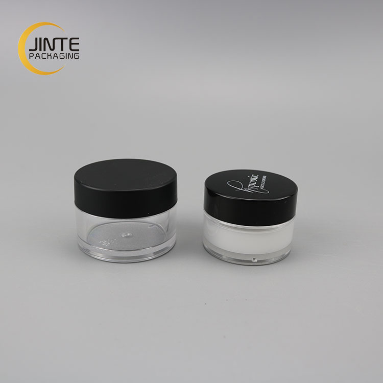 Small Cream Container , Popular Hot Quality PETG Plastic Clear Jar with Black Cap 15ml 30ml 50ml 60ml