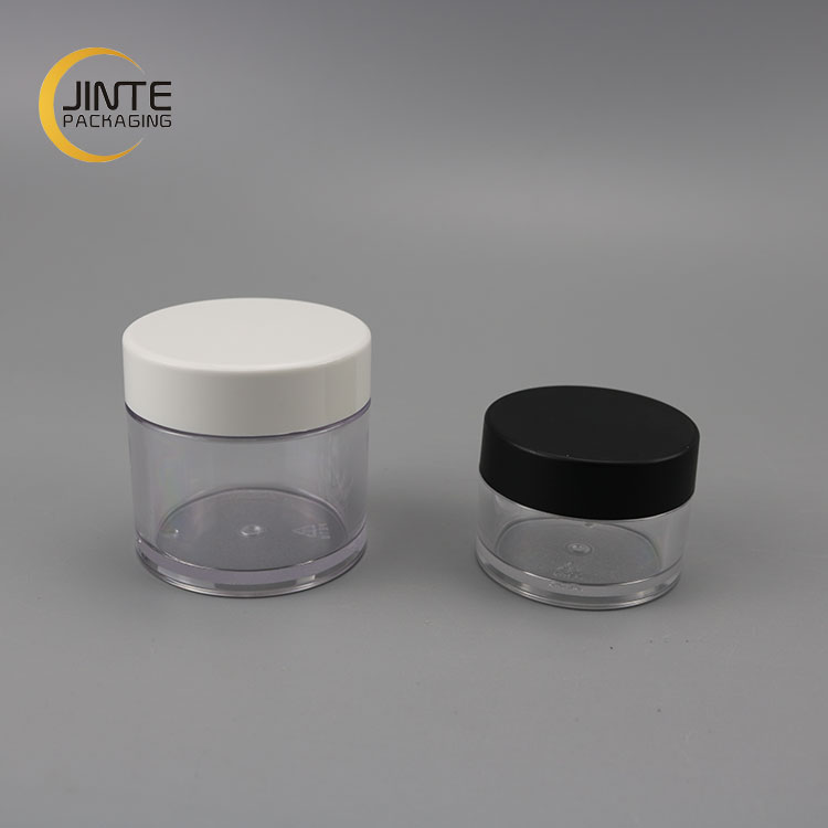 Small Cream Container, Popular Hot Quality PETG Plastic Clear Jar with Black Cap 15ml 30ml 50ml 60ml