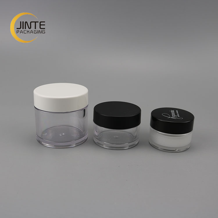 Small Cream Container, Popular Hot Quality PETG Plastic Clear Jar with Black Cap 15ml 30ml 50ml 60ml
