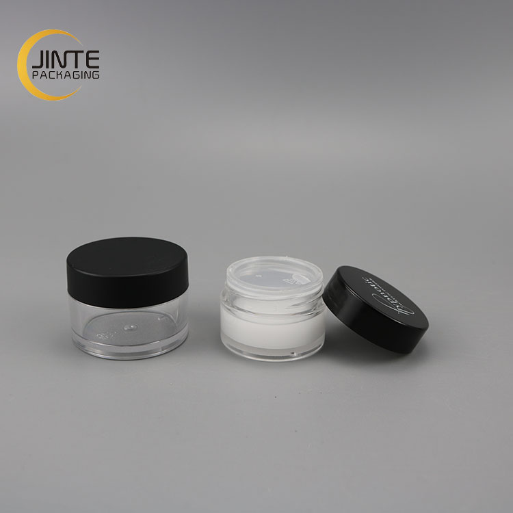 Small Cream Container, Popular Hot Quality PETG Plastic Clear Jar with Black Cap 15ml 30ml 50ml 60ml