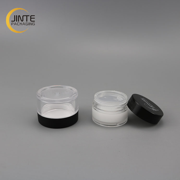 Small Cream Container, Popular Hot Quality PETG Plastic Clear Jar with Black Cap 15ml 30ml 50ml 60ml