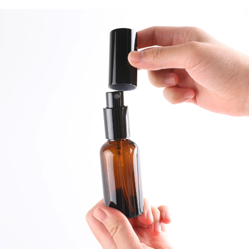 Small Empty Boston Room Amber cylinder Perfume Glass Spray Bottle 10ml for Cosmetic Attar