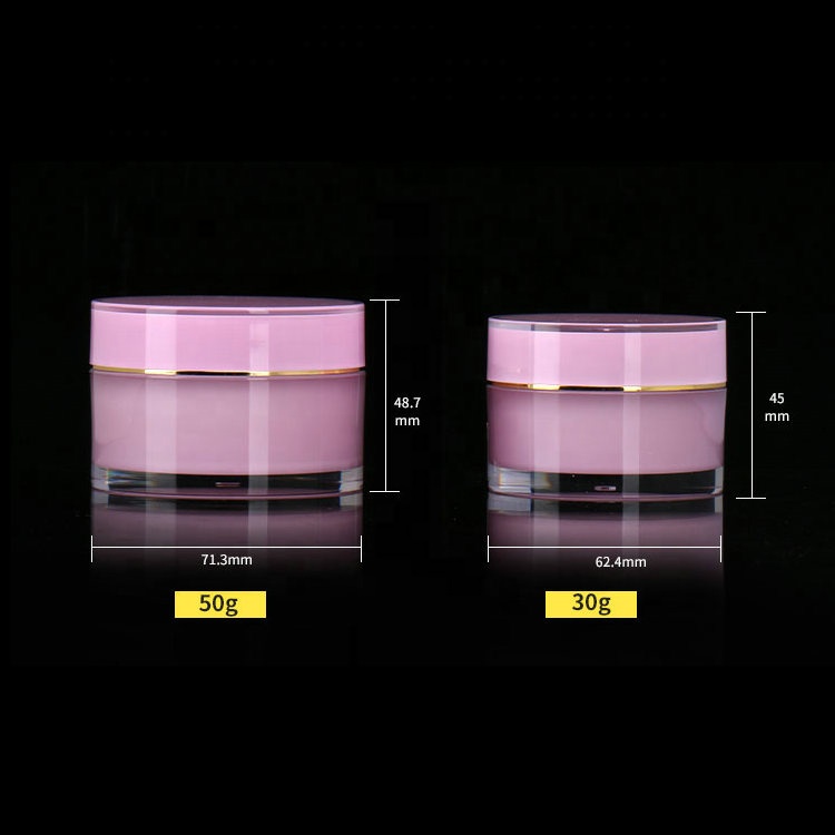 Small Empty Cosmetic Packaging Plastic Pink Face Cream Jar With Lid 30g 50g For Skincare Lip Balm Container