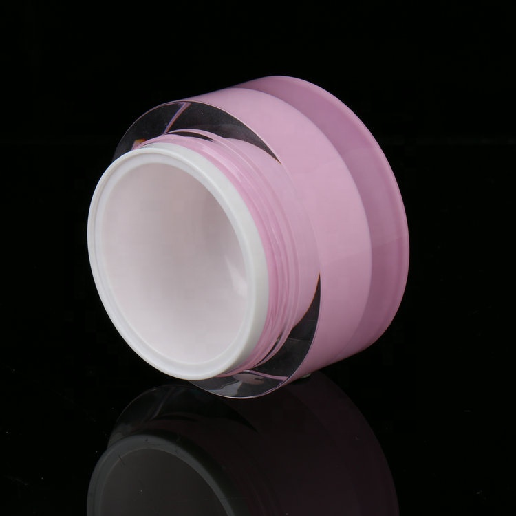 Small Empty Cosmetic Packaging Plastic Pink Face Cream Jar With Lid 30g 50g For Skincare Lip Balm Container