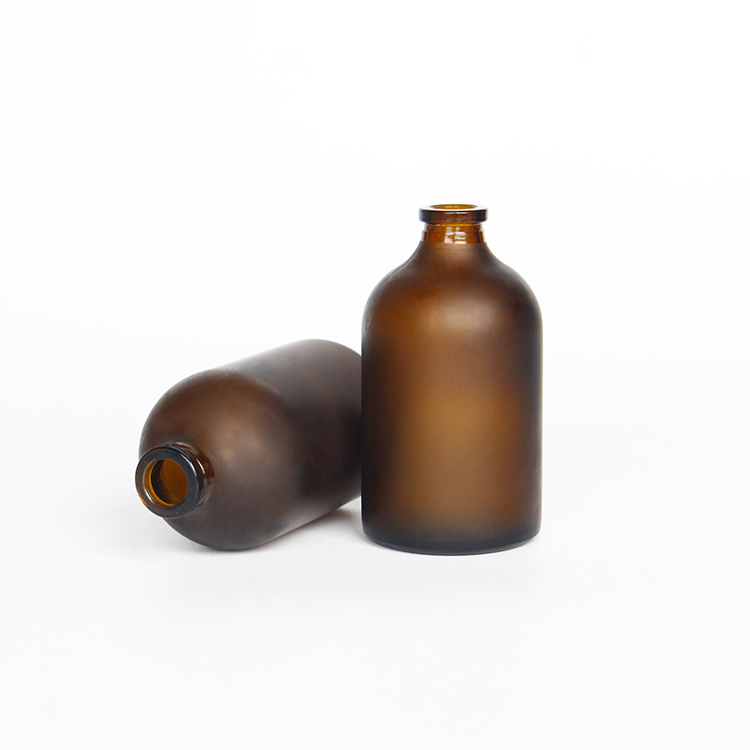 Small Frosted Brown Color Amber Empty Aroma Diffuser Glass Bottle For Wholesale