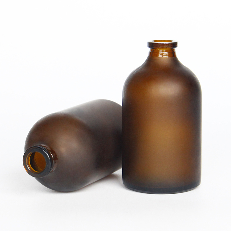 Small Frosted Brown Color Amber Empty Aroma Diffuser Glass Bottle For Wholesale