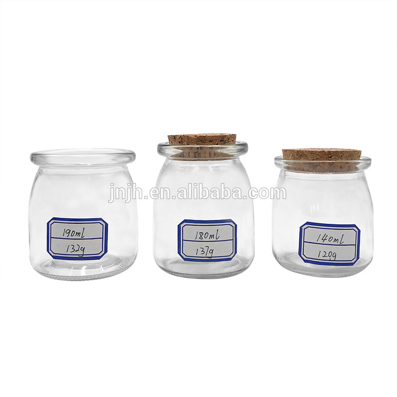 Small Glass Milk Bottles Glass Pudding Jars With Wooden Corks
