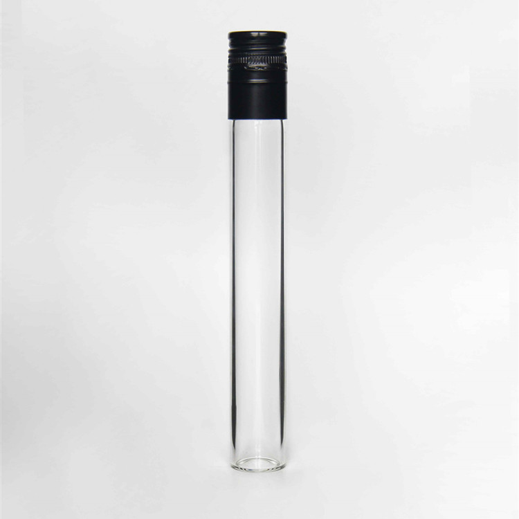 Small Glass Tester Bottle 30ml 50ml 100ml 150ml For Vodka Cocktail Juice Dry Herbals Clear Mini Long Tube Bottle with Screw cap