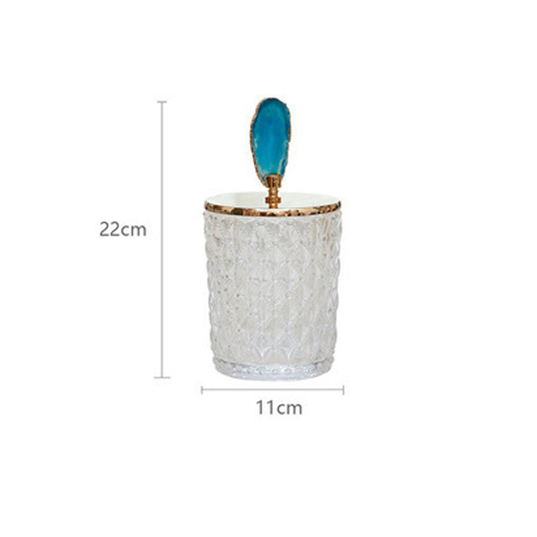 Small Home Decorative Golden Deer Metal Lid Glass Candy Jar,Glass Gold Candy Pot Glass with Lid