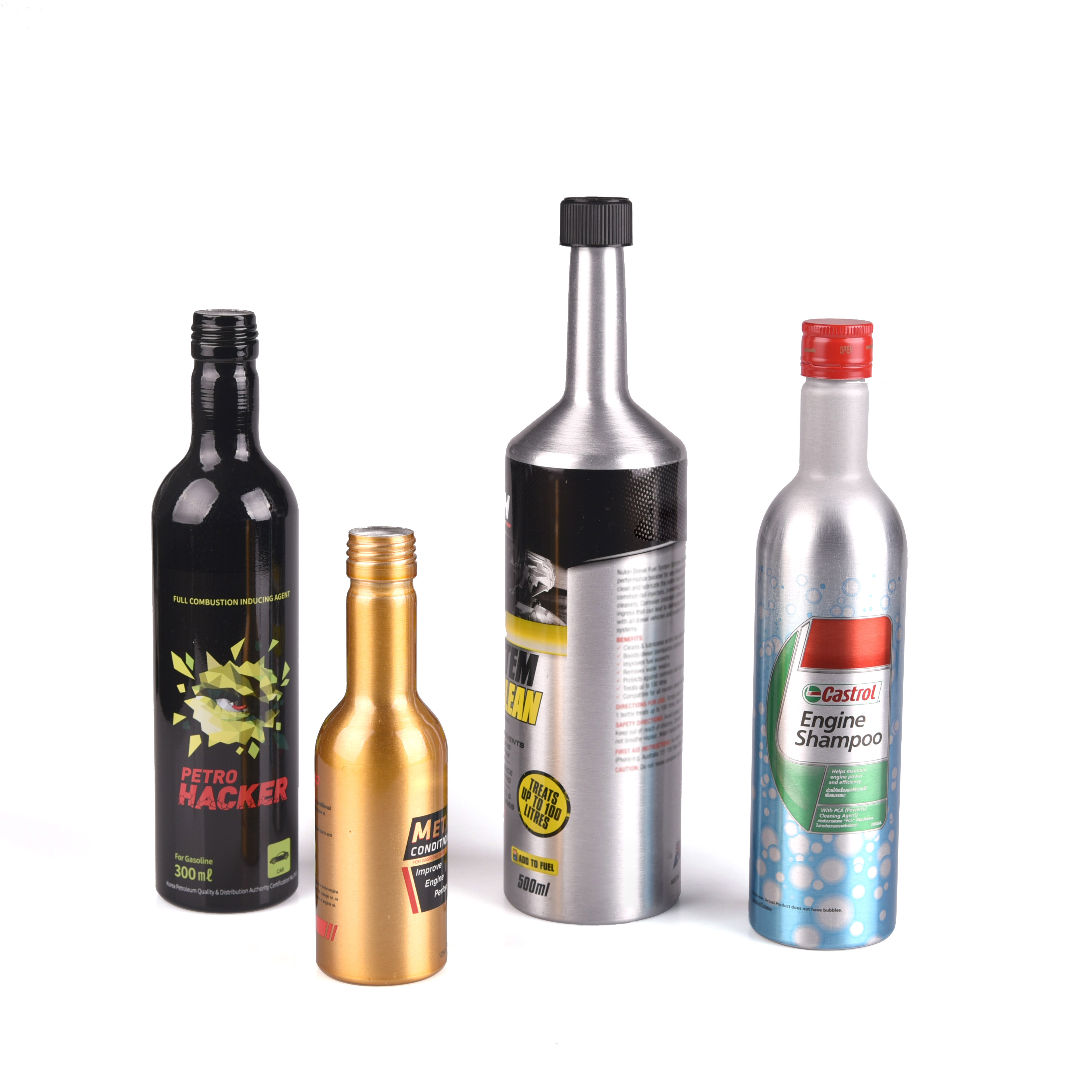Small Long Neck Aluminum Fuel Oil Additive Bottle