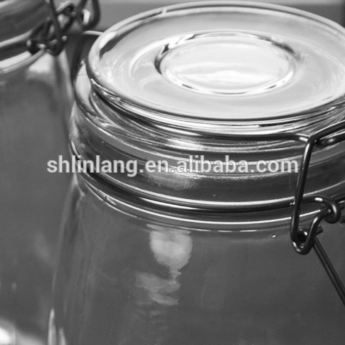 Small Medium Large Glass Jar Square Airtight 150ml Clip Top Glass Storage Honey Jars Airtight Lid Preserve Chutney Pickles