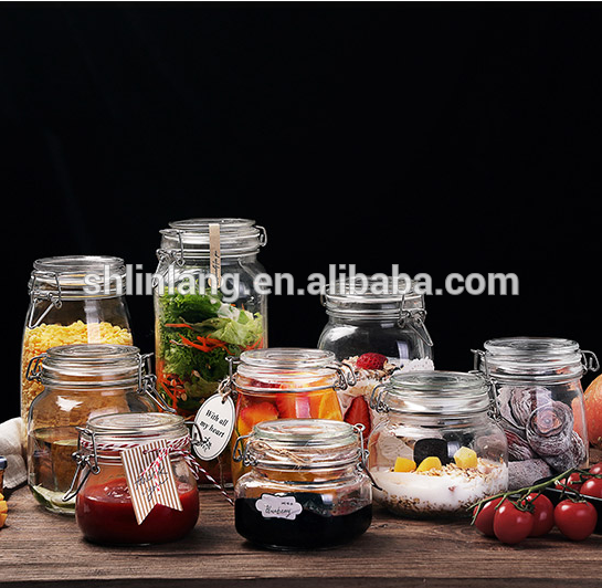 Small Medium Large Round 150ml Clip Top Glass Jar For Honey Preserve Chutney Pickles