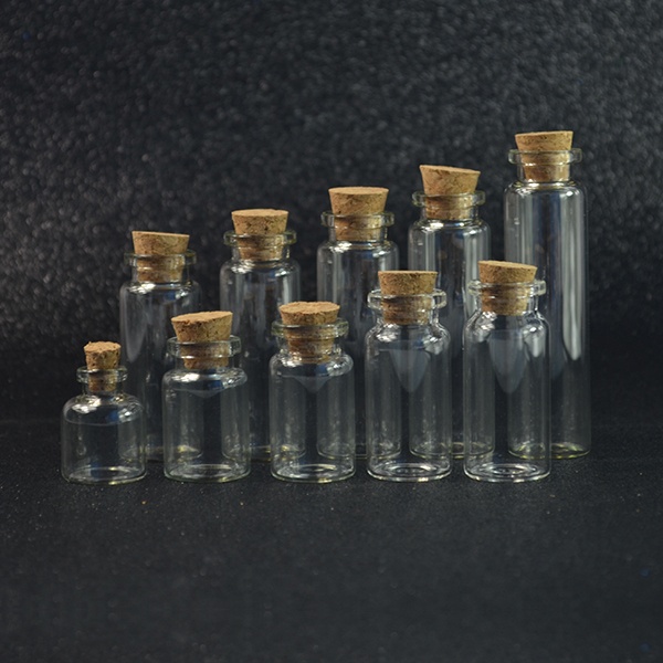 Small Mini Glass Jars with Cork Stoppers 2ml 3ml 5ml 10ml 15ml 25ml