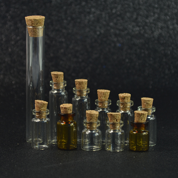 Small Mini Glass Jars with Cork Stoppers 2ml 3ml 5ml 10ml 15ml 25ml