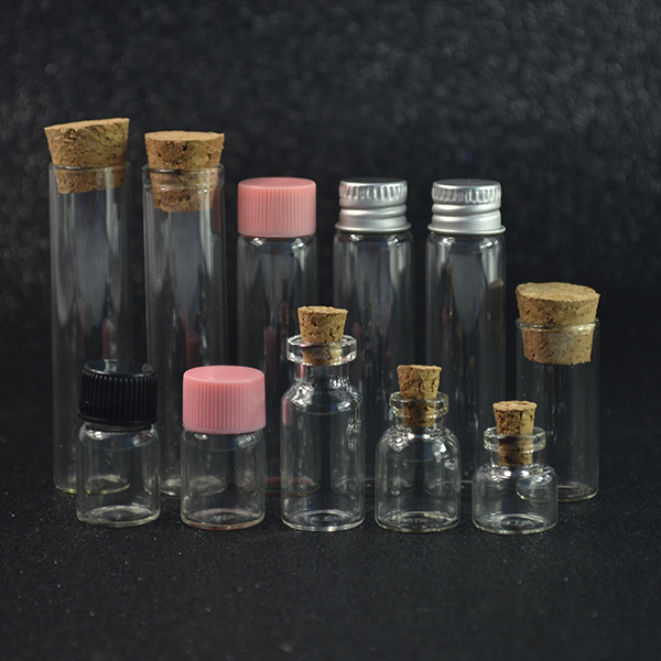 Small Mini Glass Jars with Cork Stoppers 2ml 3ml 5ml 10ml 15ml 25ml
