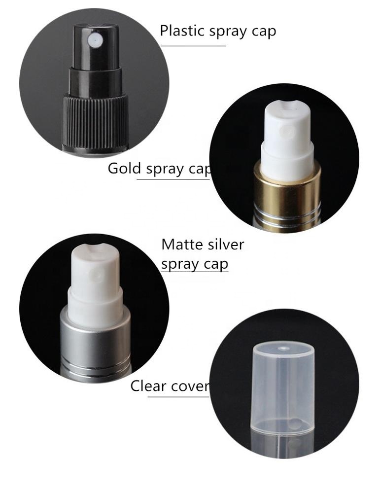 Small Mini Travel Portable perfume thick Glass 6ml 8ml 10ml 15ml frosted black spray Bottle with Atomizer pump