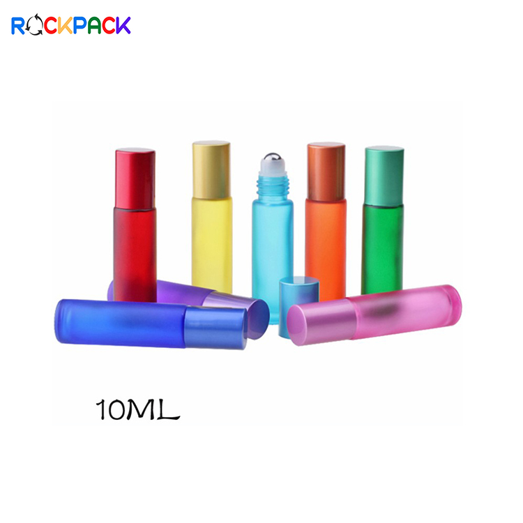 Small Order 10ml 5ml Roller oil bottle with Steel Roller Ball and multicolor Lids