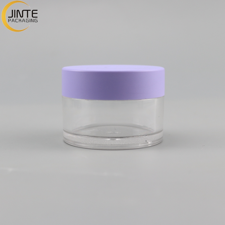 Small Plastic Containers With Purple Lid 1oz 2oz Cosmetic Cream Container Lip Blam Body Scrub Butter Jars