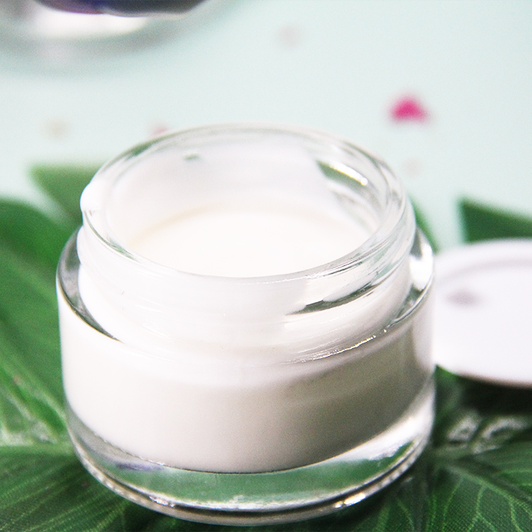 Small Quantity Face Packaging Cosmetic Plastic Cap Frosted Cream Glass Jar