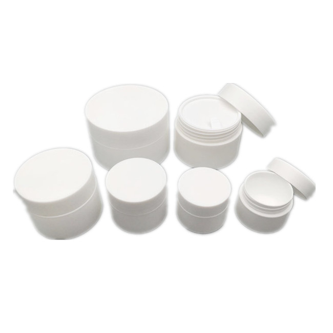 Small acrylic packaging cosmetic bottle amber pet white plastic cream jar container