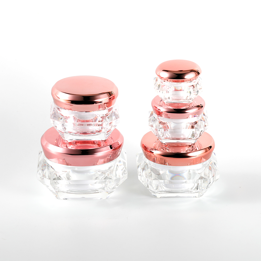 Small clear pink plastic eye cream cosmetic packaging pot jars with lids 5g 10g 15g 20g 25g 30g