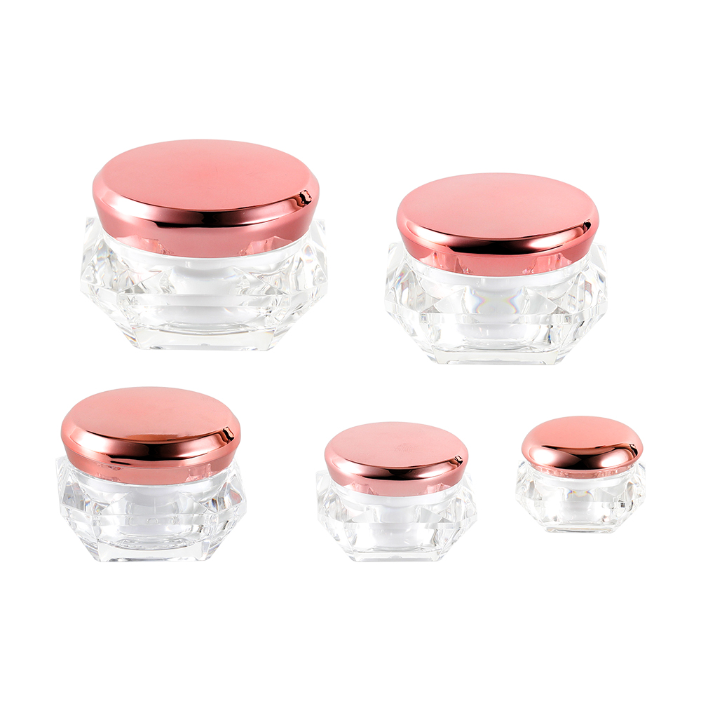 Small clear pink plastic eye cream cosmetic packaging pot jars with lids 5g 10g 15g 20g 25g 30g
