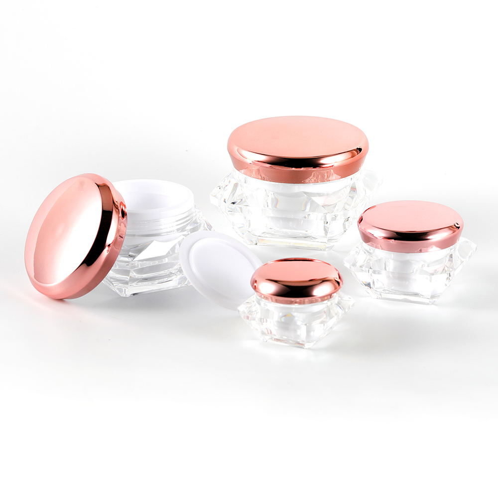 Small clear pink plastic eye cream cosmetic packaging pot jars with lids 5g 10g 15g 20g 25g 30g