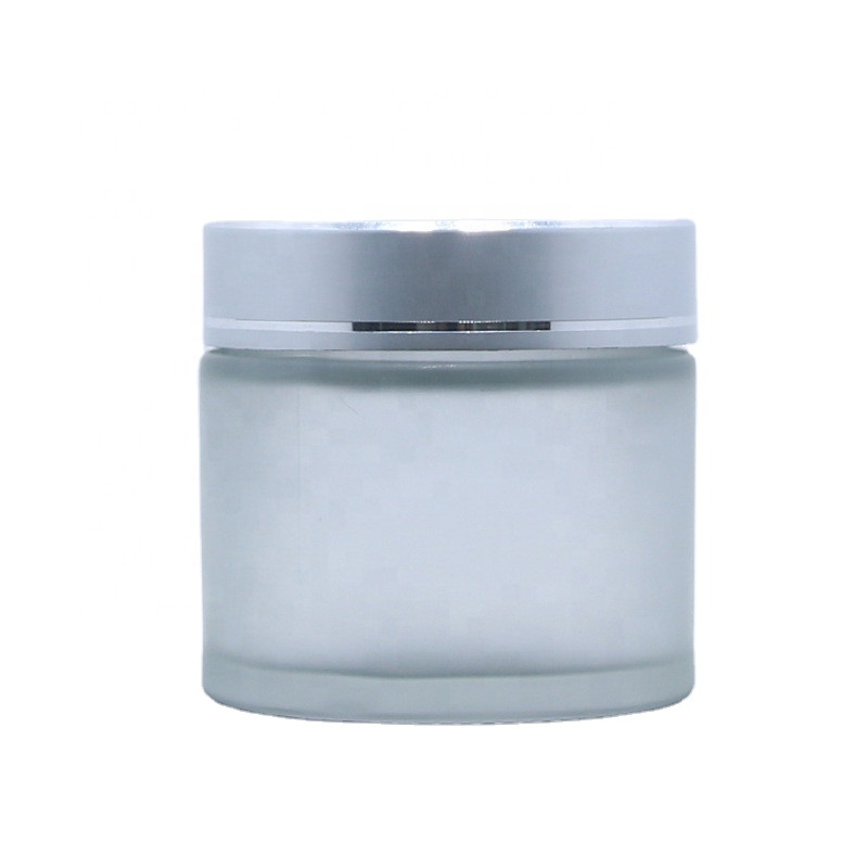 Small cream container frosted glass body scrub jar amber custom empty glass jar with lid 5g 10g 15g 20g 30g 50g 60g 100g 200g