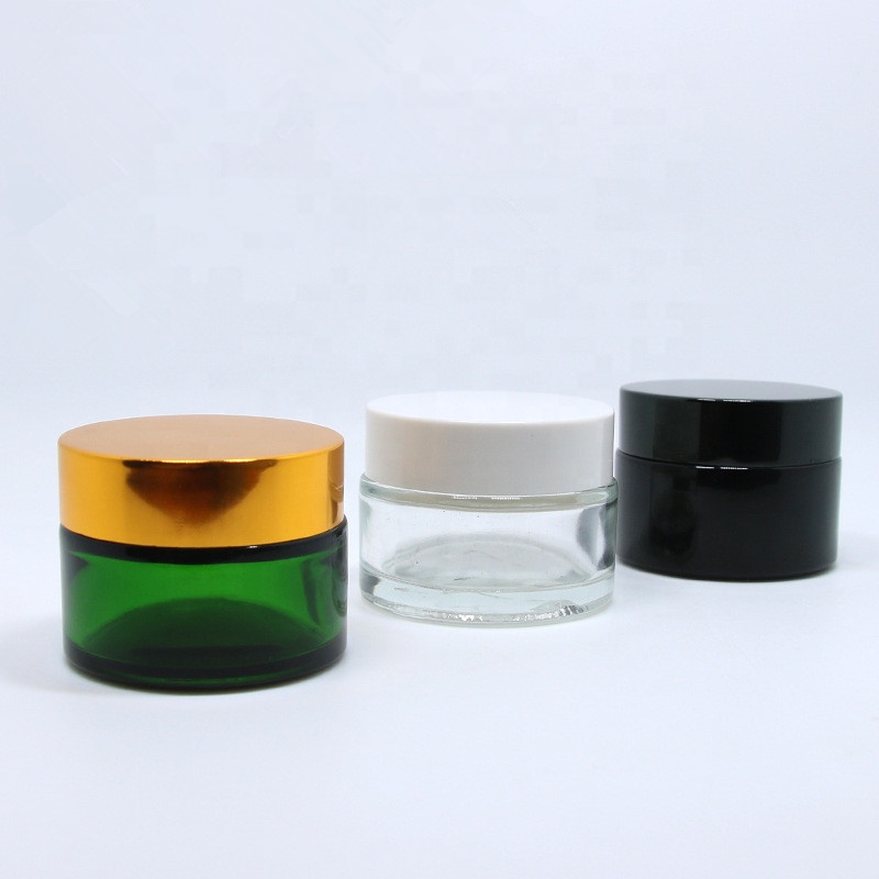 Small cream container frosted glass body scrub jar amber custom empty glass jar with lid 5g 10g 15g 20g 30g 50g 60g 100g 200g