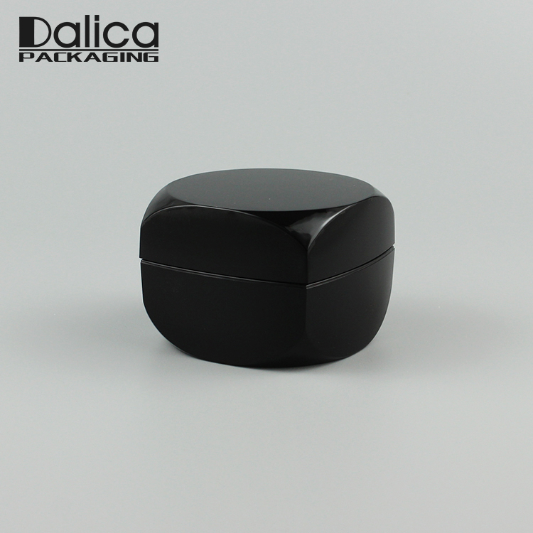 Small cute empty plastic black 5ml 10ml square cosmetic jar