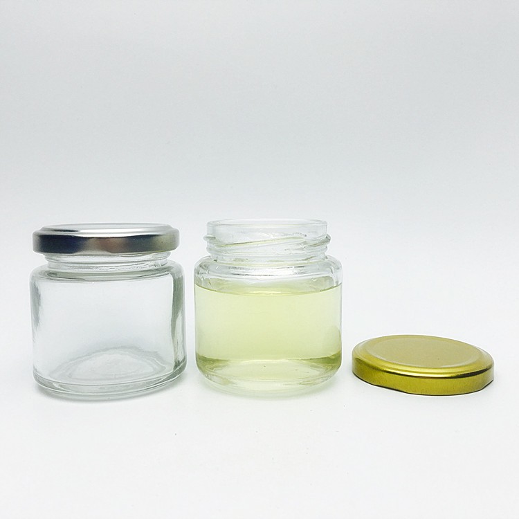 Small food storage fruit sauce apricot jam royal king honey glass jar 100ml 3oz in bulk