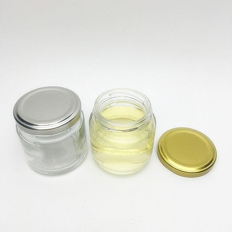 Small food storage fruit sauce apricot jam royal king honey glass jar 100ml 3oz in bulk