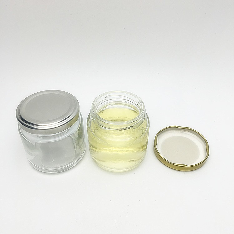Small food storage fruit sauce apricot jam royal king honey glass jar 100ml 3oz in bulk