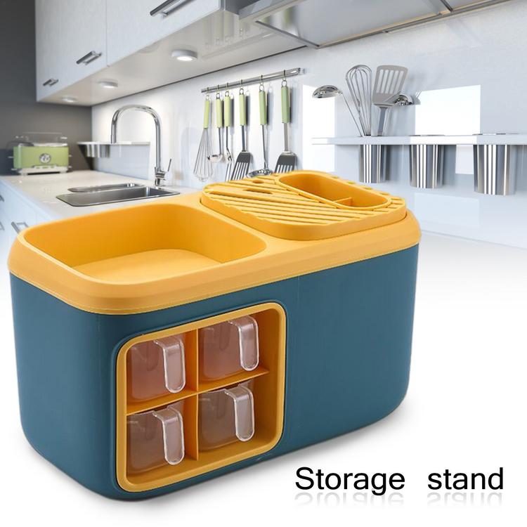 Small kitchen shelf seasoning box seasoning jar storage rack chopsticks storage box kitchen supplies