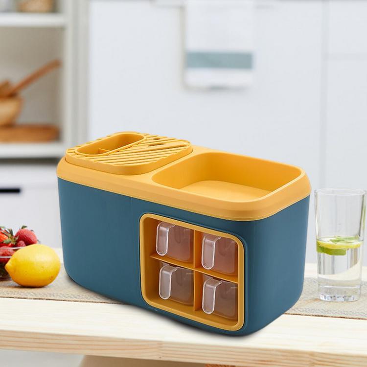Small kitchen shelf seasoning box seasoning jar storage rack chopsticks storage box kitchen supplies