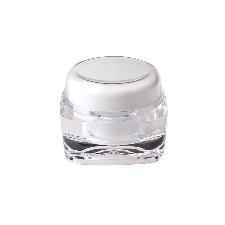 Small plastic containers with lids, luxury empty double wall clear plastic cosmetic cream jar