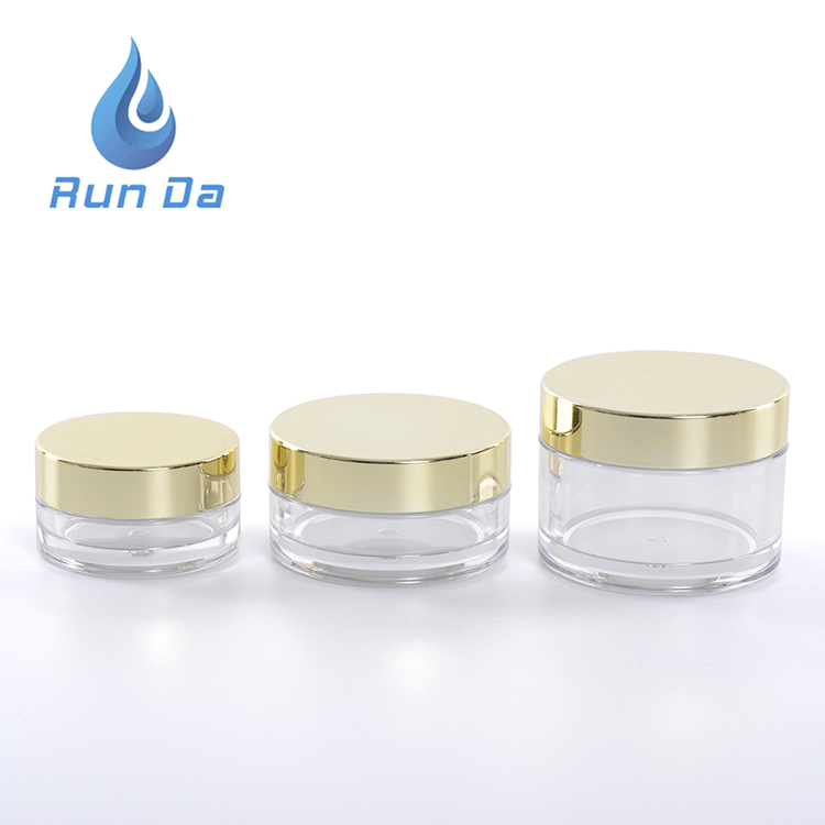 Small round 5 10 15 30 50g luxury petg plastic cosmetic cream jar with lid