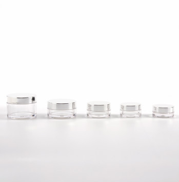 Small round 5 10 15 30 50g luxury petg plastic cosmetic cream jar with lid