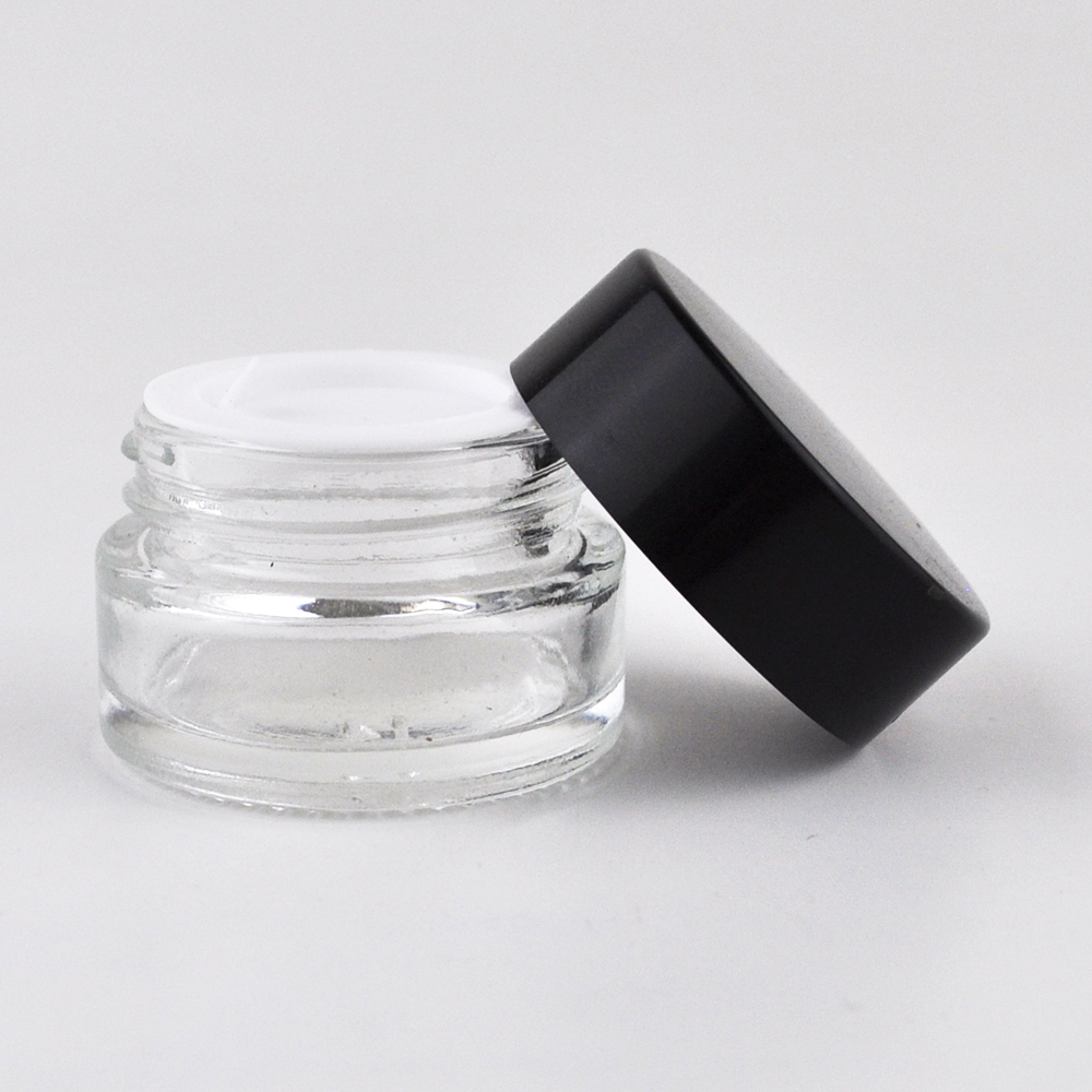 Small round amber frosted 1 oz uv glass jar for cosmetics