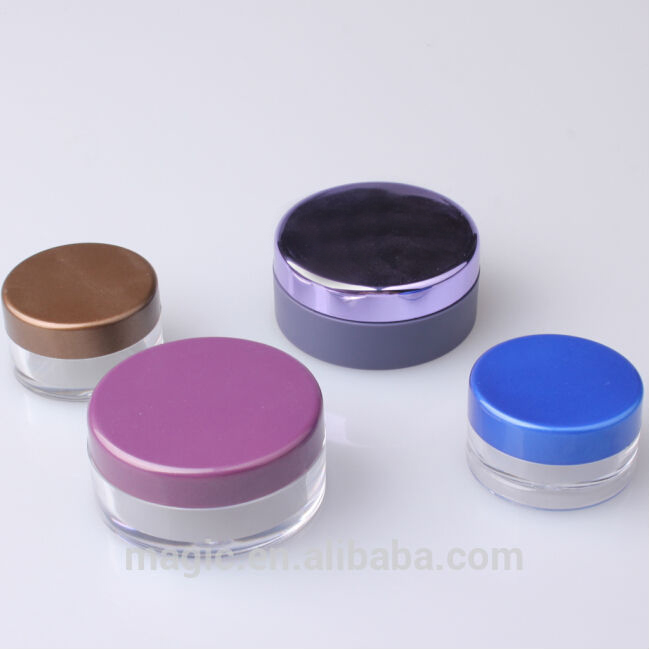 Small round plastic cosmetic containers, loose powder case