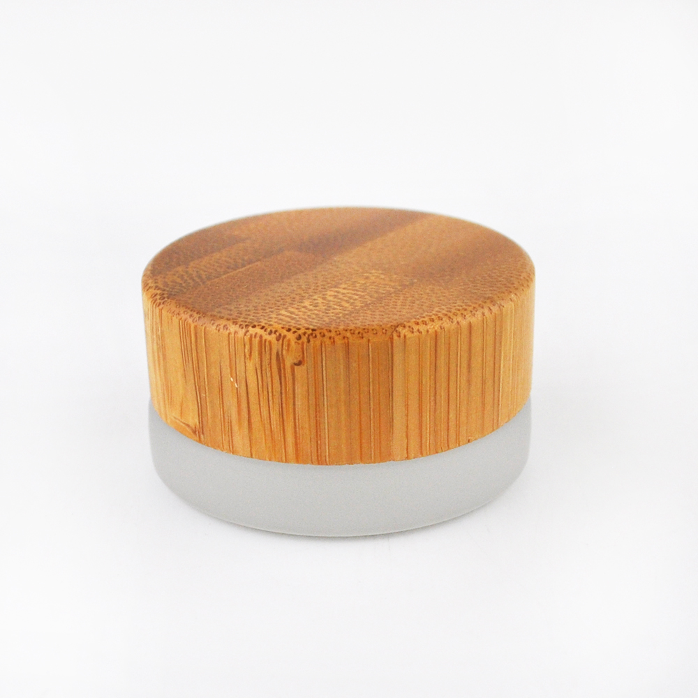 Small size 1 gram glass container 5g cosmetic sample packaging with wooden lid