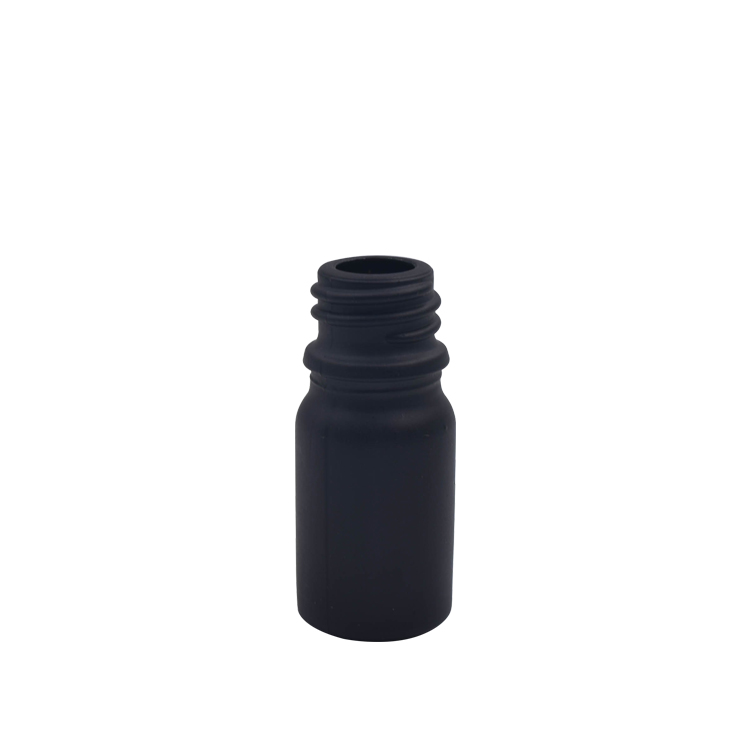 Small size 5ml 10ml empty matte black glass gel nail polish bottle with brush