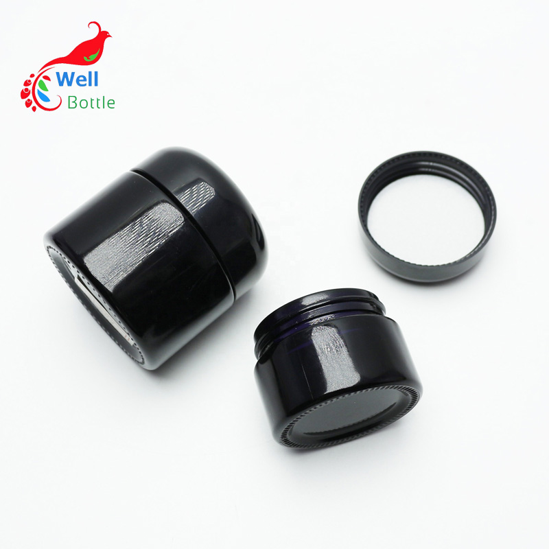 Smell Proof Jar Black Violet UV Glass Jar for Herb packing VJ-05S