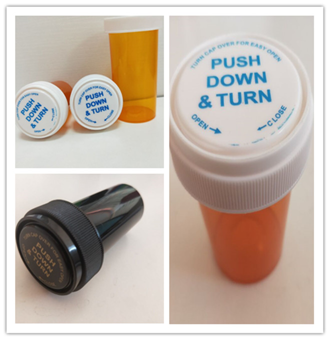 Smell children resistant proof pill bottle reversible pharmacy vials