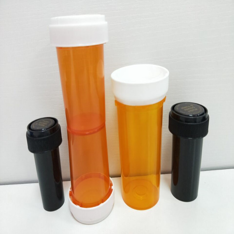 Smell children resistant proof pill bottle reversible pharmacy vials